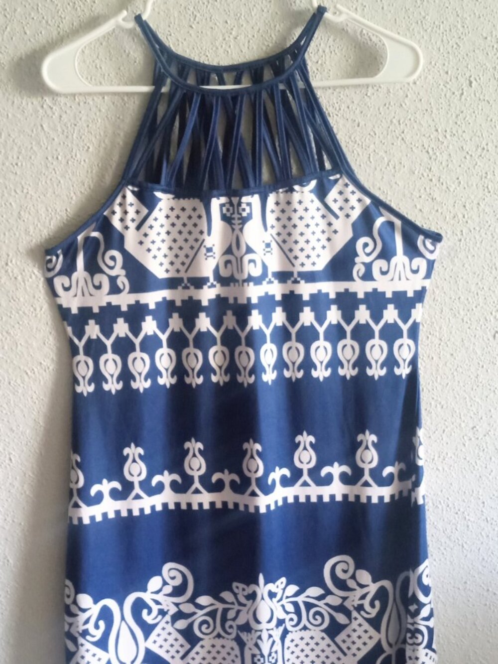 Emery Rose Blue/White Dress Sleeveless Spaghetti Top Comfortable Size: XL - Picture 3 of 12